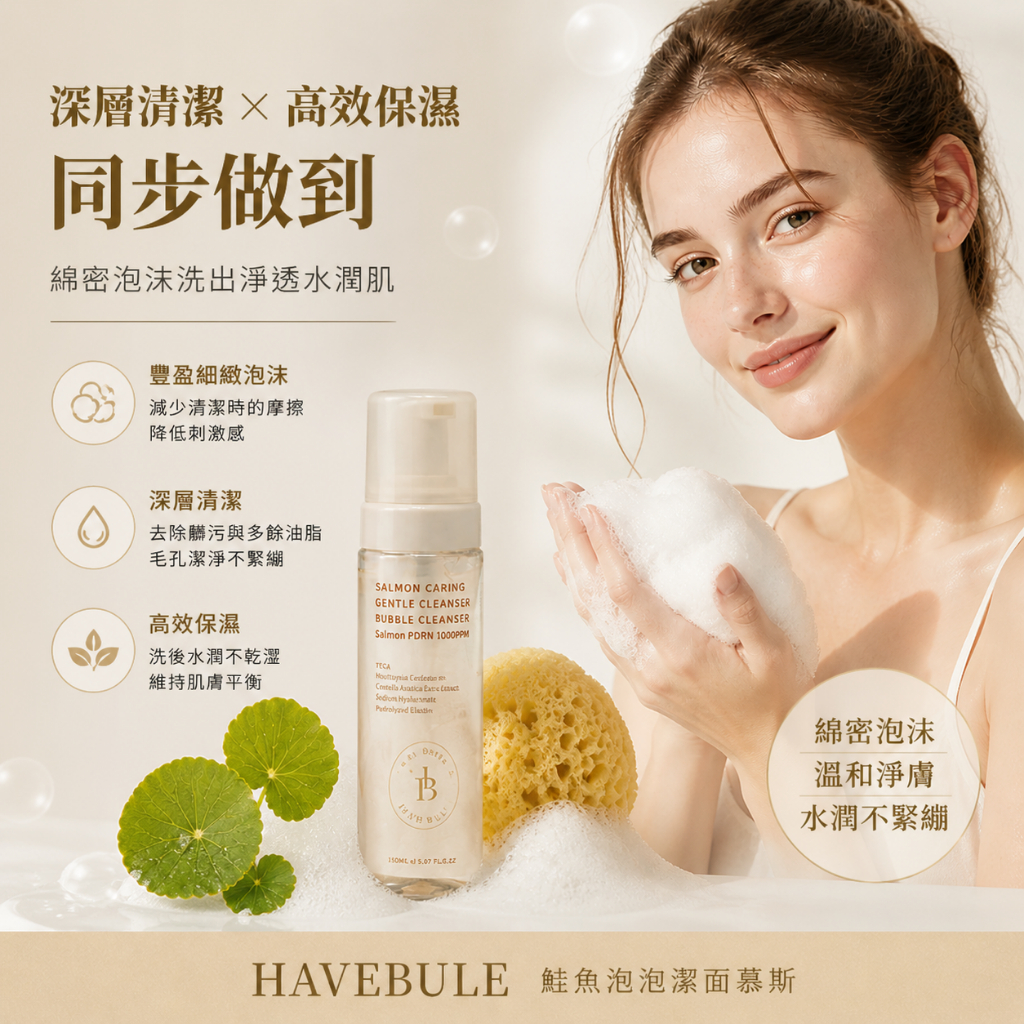 HEVEBLUE 鮭魚PDRN積雪草泡泡潔面 200ml