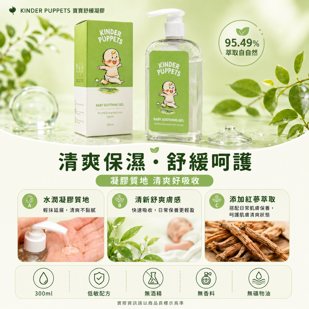 Kinder Puppets 嬰兒舒緩凝膠 300ml