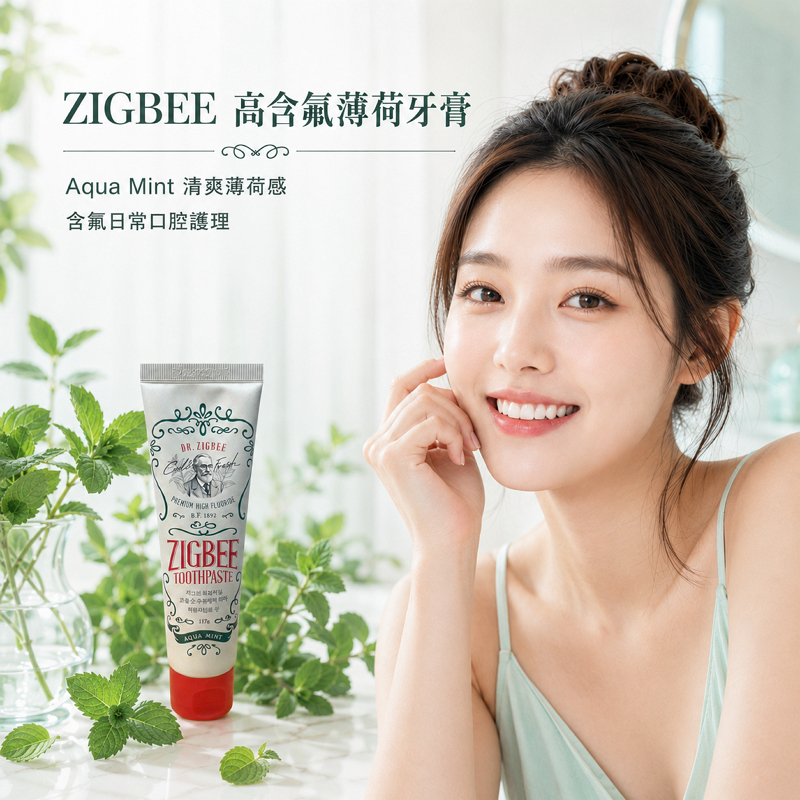 韓國 ZIGBEE 強效防蛀高含氟專業護理牙膏 117g/支