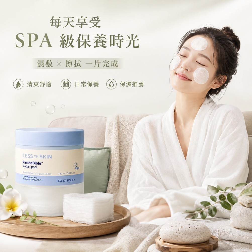HOLIKA HOLIKA LESS ON SKIN純素泛醇爽膚棉片100片