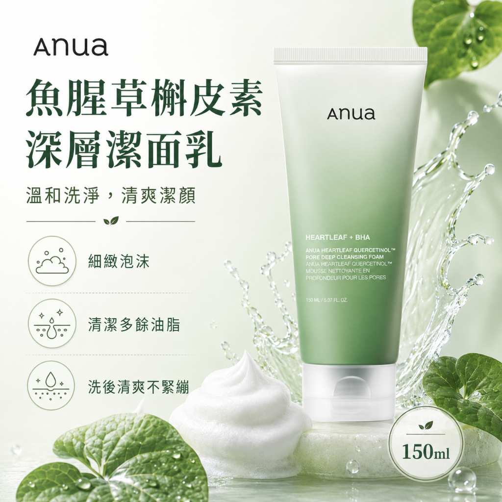 Anua 魚腥草槲皮素皮脂毛孔深層潔面乳(150ml)