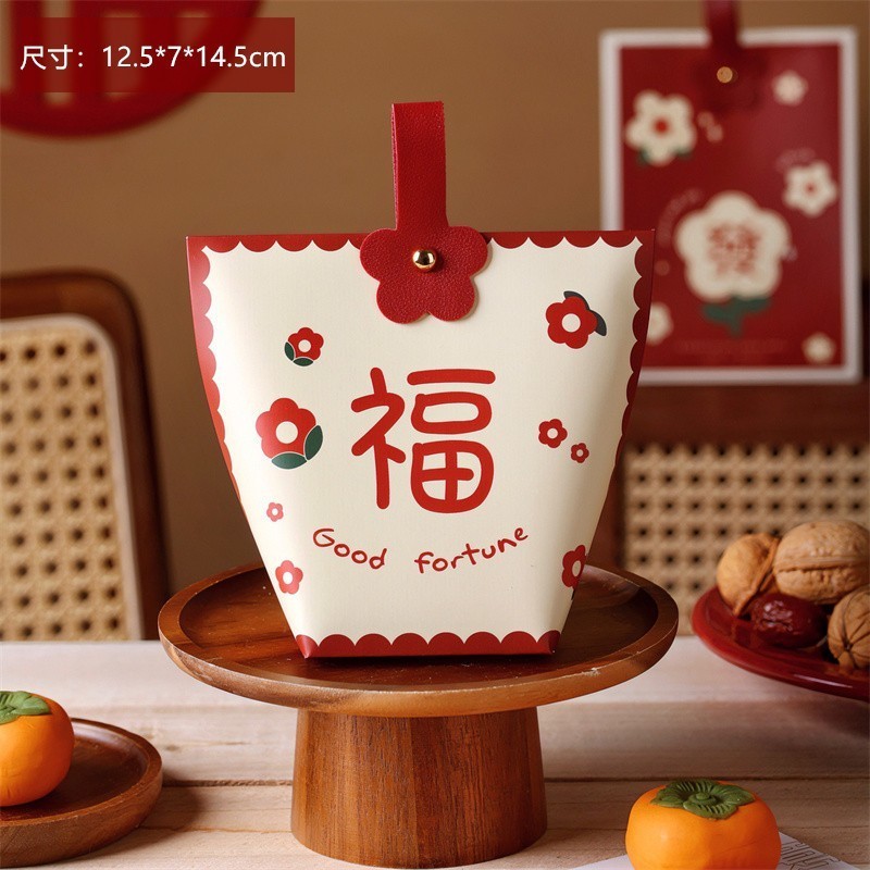 台灣現貨【新年造型糖果袋】新年糖果袋, 春節糖果袋, 新年禮袋, 福袋, 紅色紙福袋, 熊貓手提袋, 新年包裝袋, 糖果