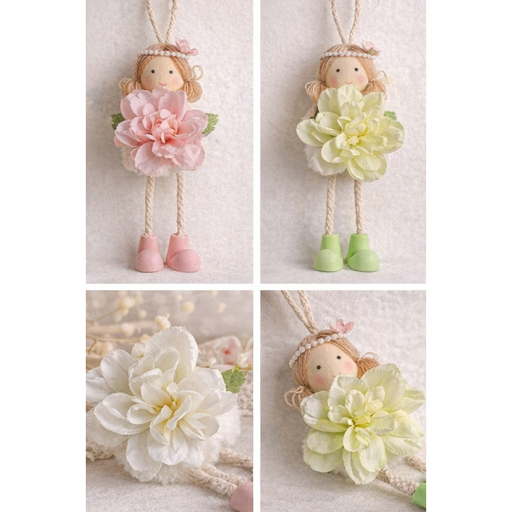 台灣現貨【花朵女孩吊飾】17cm手工掛件 復活節派對場景佈置 櫥窗展示 居家點綴可愛吊掛擺飾