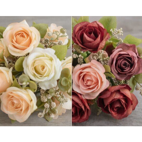 台灣現貨【仿真玫瑰把束】30cm薔薇花束 婚禮拱門路引插花 攝影布景 場景佈置裝飾花材 花藝材料
