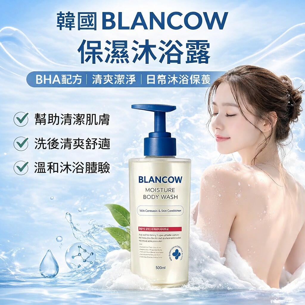 韓國 BLANCOW BHA 保濕修護沐浴露 500ml