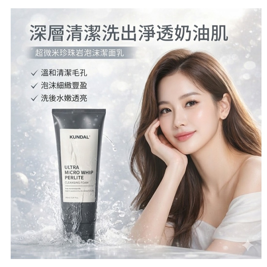 KUNDAL 昆黛爾 超微米珍珠岩泡沫潔面乳 175ml