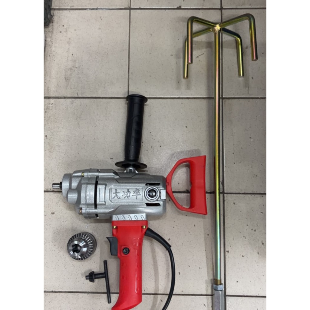 銅線馬達足760W手提式水泥攪拌機 水泥攪拌葉 打泥器 工業用輕量化電鑽 非1200W 1400W 商品圖片 2