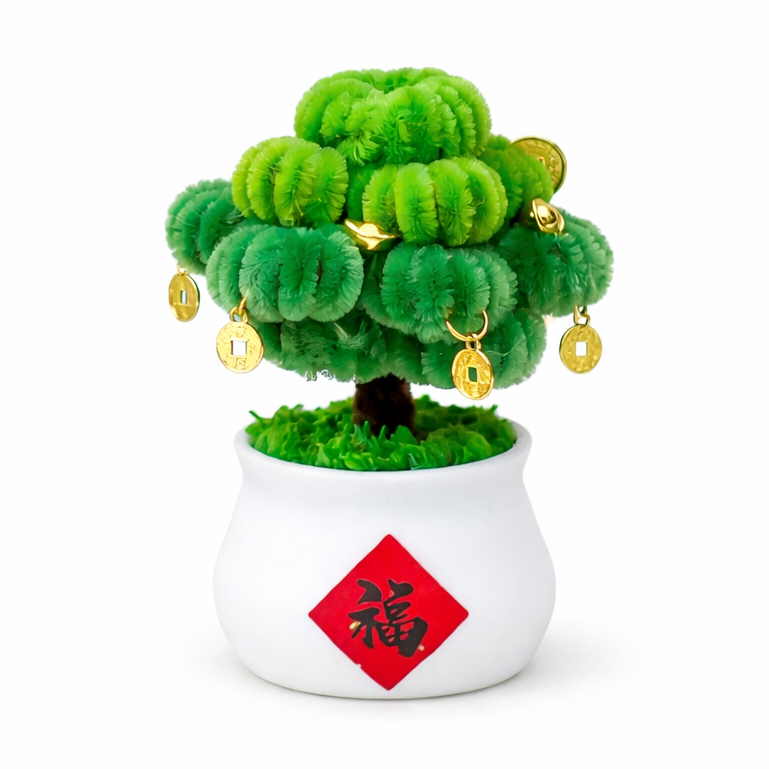 台灣現貨【發財樹擺飾】10cm毛根發財樹盆栽桌面小盆景 新年佈置 居家玄關櫃台裝飾 開幕送禮 生日小禮 招財氛圍擺件 玄