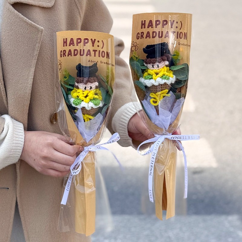 35cm針織畢業花套花束
