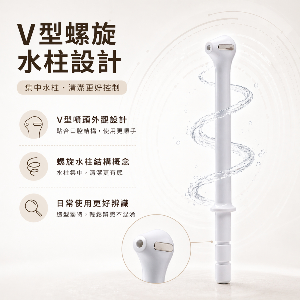 PORClean PET100 V型螺旋水柱噴頭 寵物沖牙機專用 配件 多水柱設計 口腔清潔用品