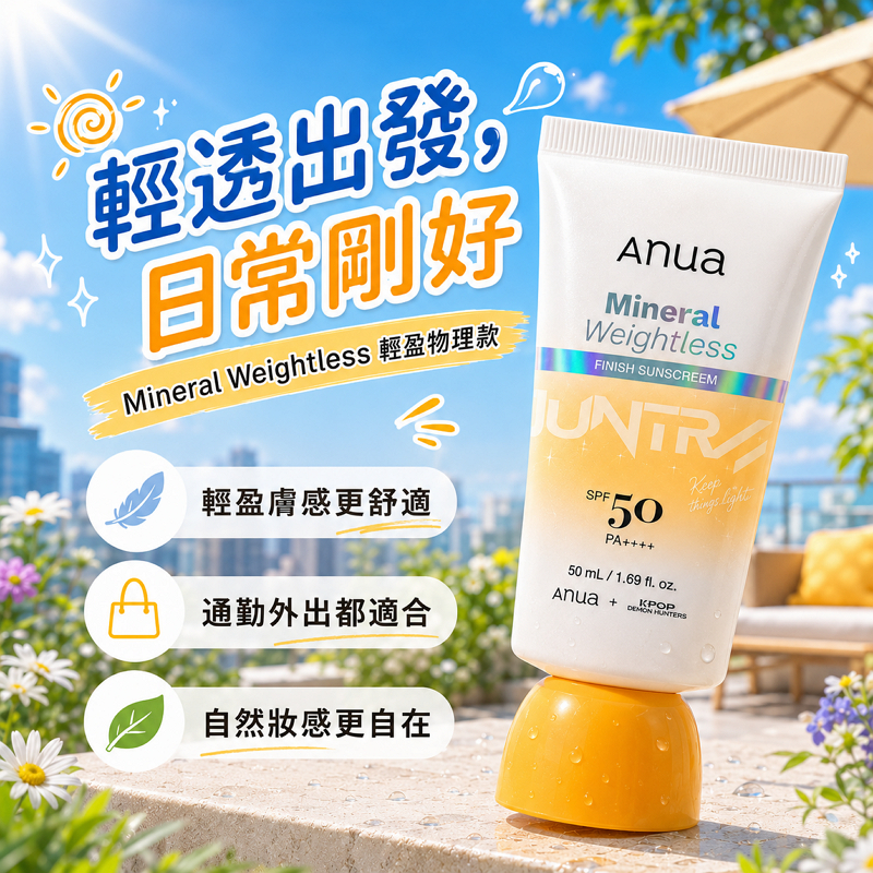 Anua × 😈《Kpop 獵魔女團》聯名款防曬霜 50ml 輕盈物理款/零存在感保濕款/隱形霧面款