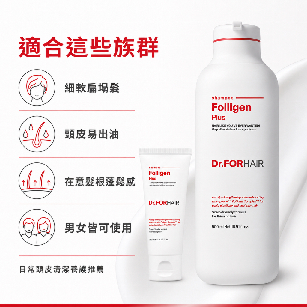 Dr.FORHAIR Folligen Plus 頭皮養護洗髮精 500ml／100ml