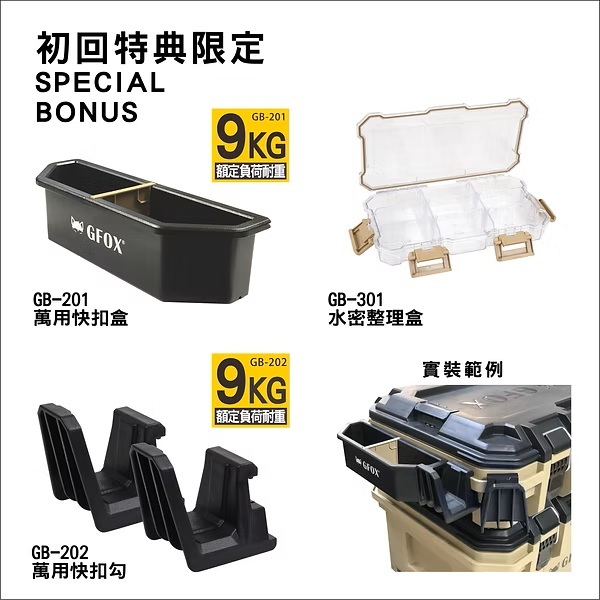 GFOX GB-006 系統工具箱 三件組 堆疊工具箱 堆疊式 工具箱推車 配套工具推車 三合一 拉車 露營 商品圖片 2
