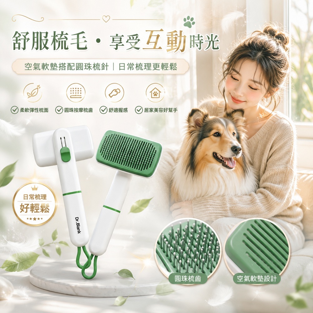 Dr.Blank 狗狗空氣軟質針梳 (標準白/純淨綠)