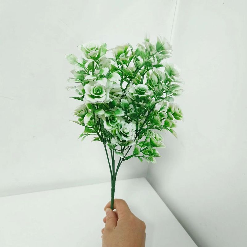 5叉白綠玫瑰