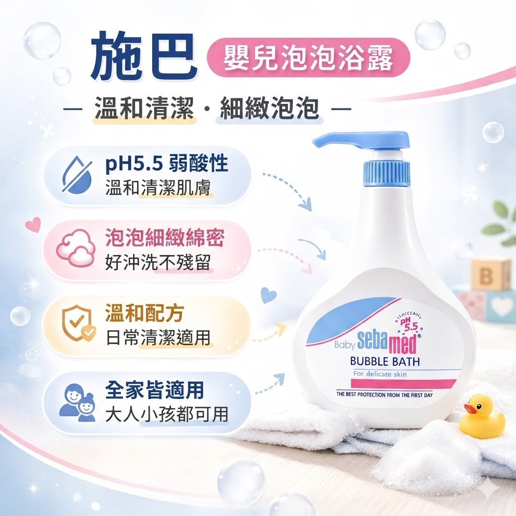 德國 施巴 Sebamed pH5.5 嬰兒泡泡浴露