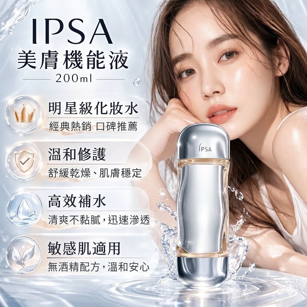 日本 IPSA 茵芙莎 流金水 美膚機能液 200ml 國際航空版 化妝水 無酒精配方 清爽保濕 敏感肌適用 日常保養