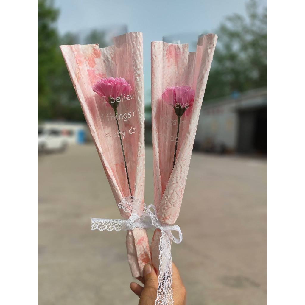 台灣現貨【康乃馨花束】30cm粉色紅色康乃馨花套花束 母親節花束 生日禮物 感謝花禮 小花束 溫柔心意