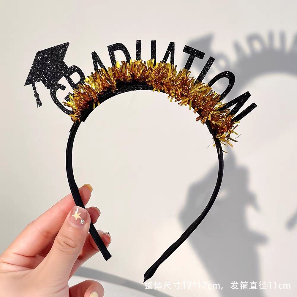 台灣現貨【畢業發箍】11cm兔兔花朵博士帽英文拉花學士帽頭飾 畢業季拍照打卡 典禮合照 派對造型 送禮加分