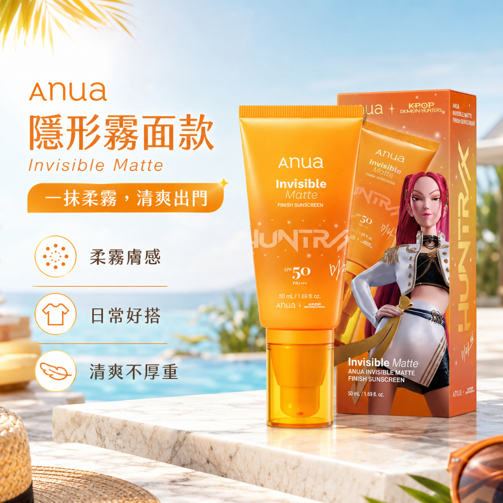 Anua × 😈《Kpop 獵魔女團》聯名款防曬霜 50ml 輕盈物理款/零存在感保濕款/隱形霧面款