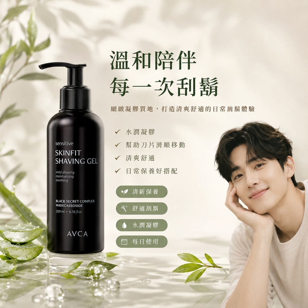 AVCA 男士敏感肌刮鬍凝膠 200ml