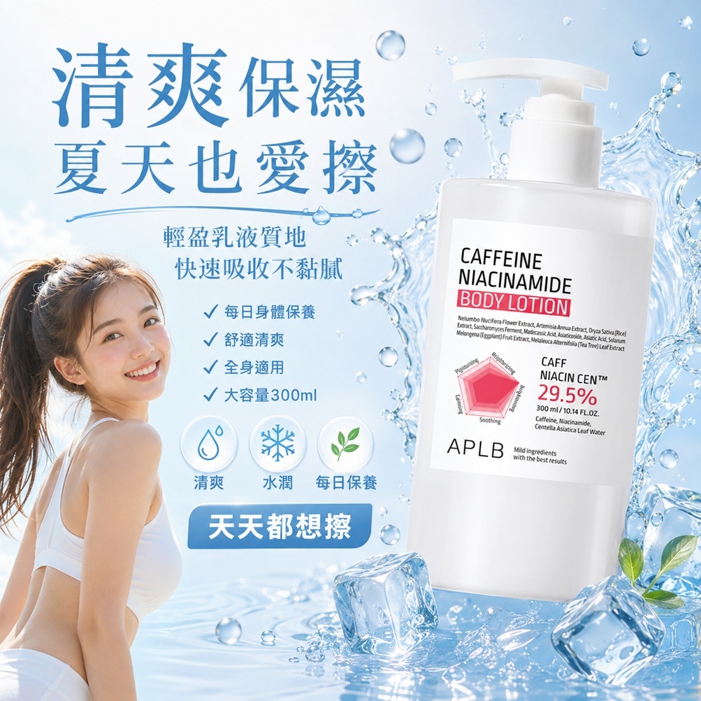 APLB 咖啡因菸鹼醯胺身體乳液(300ml)