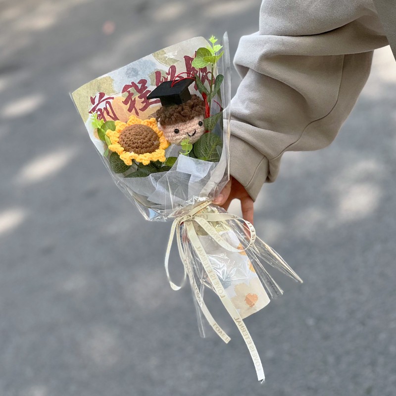 30cm前程似錦花袋（針織向＋畢業男孩）,純花束（無提袋／無燈串）