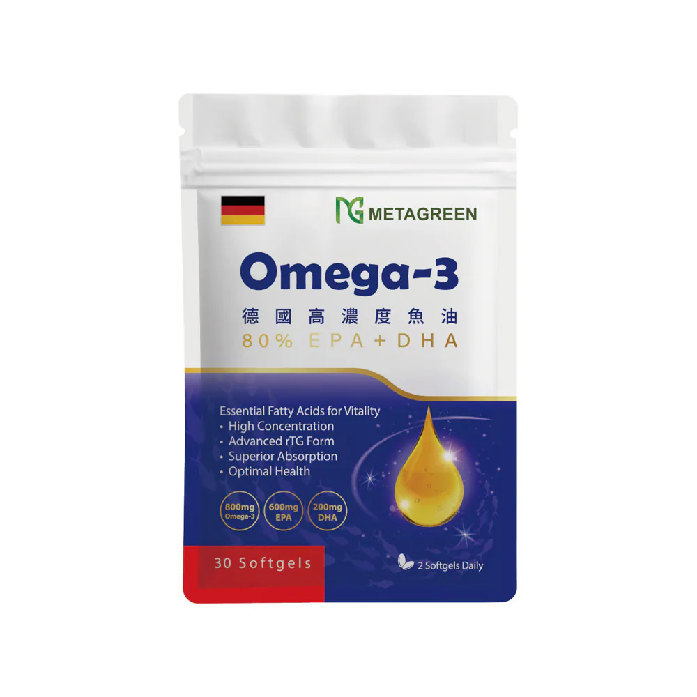 元綠生技 德國高濃度魚油Omega-3 80%EPA+DHA 30顆