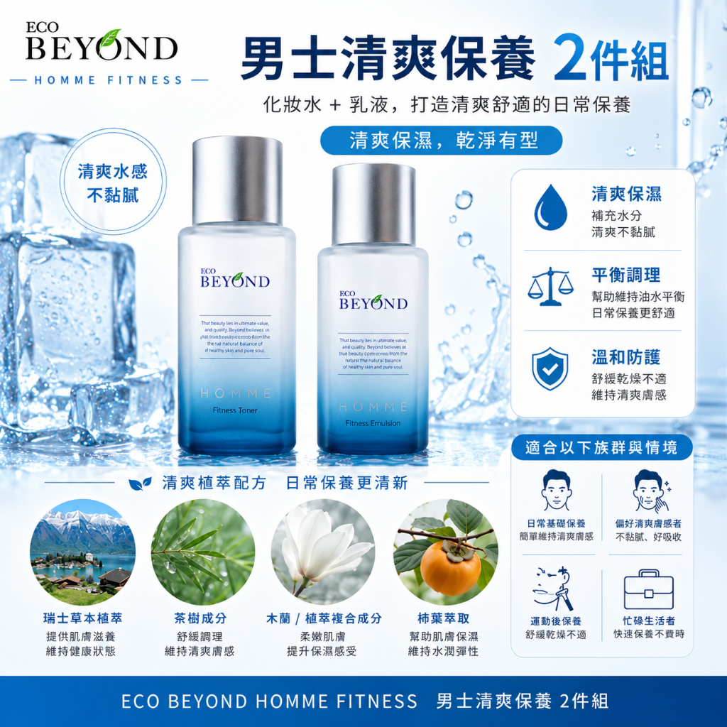 PASSION&BEYOND Homme 男士健身保養基礎2件組(1盒)