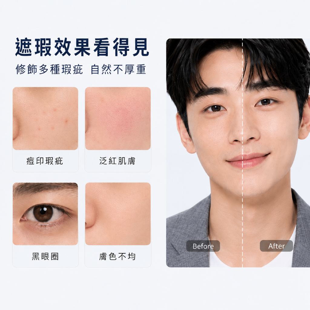 JUNG SAEM MOOL 鄭瑄茉 男士深色瑕疵遮瑕膏 綠米色 鮭魚米色