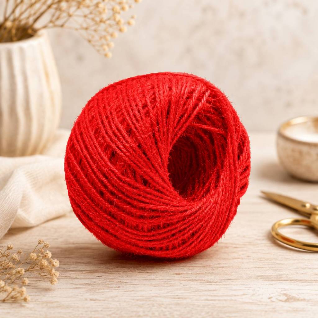 台灣現貨【2mm麻繩】原色紅色25m手作包裝繩 包裝繩, 禮盒綁繩, 花束綁繩, 吊牌繩, DIY手作材料, 乾燥花包裝