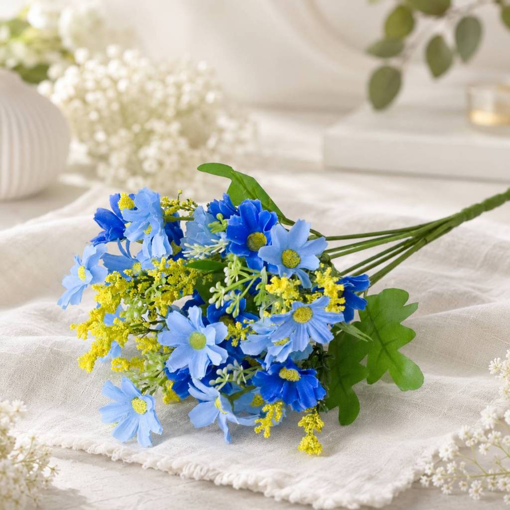 台灣現貨【小雛菊花材】29cm小雛菊花材, 仿真小雛菊, 小雛菊把束花, 油畫花材, 雙色花材, 插花配材, 花藝材料