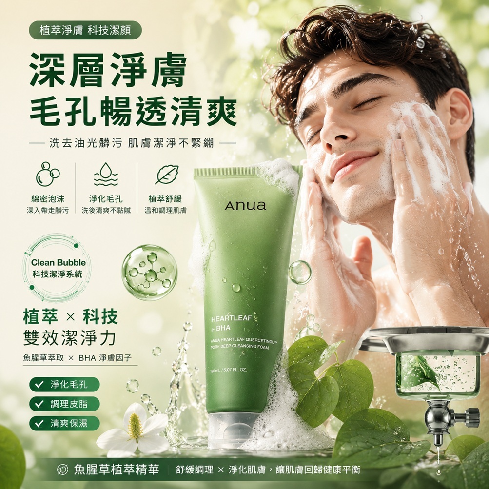 Anua 魚腥草槲皮素皮脂毛孔深層潔面乳(150ml)