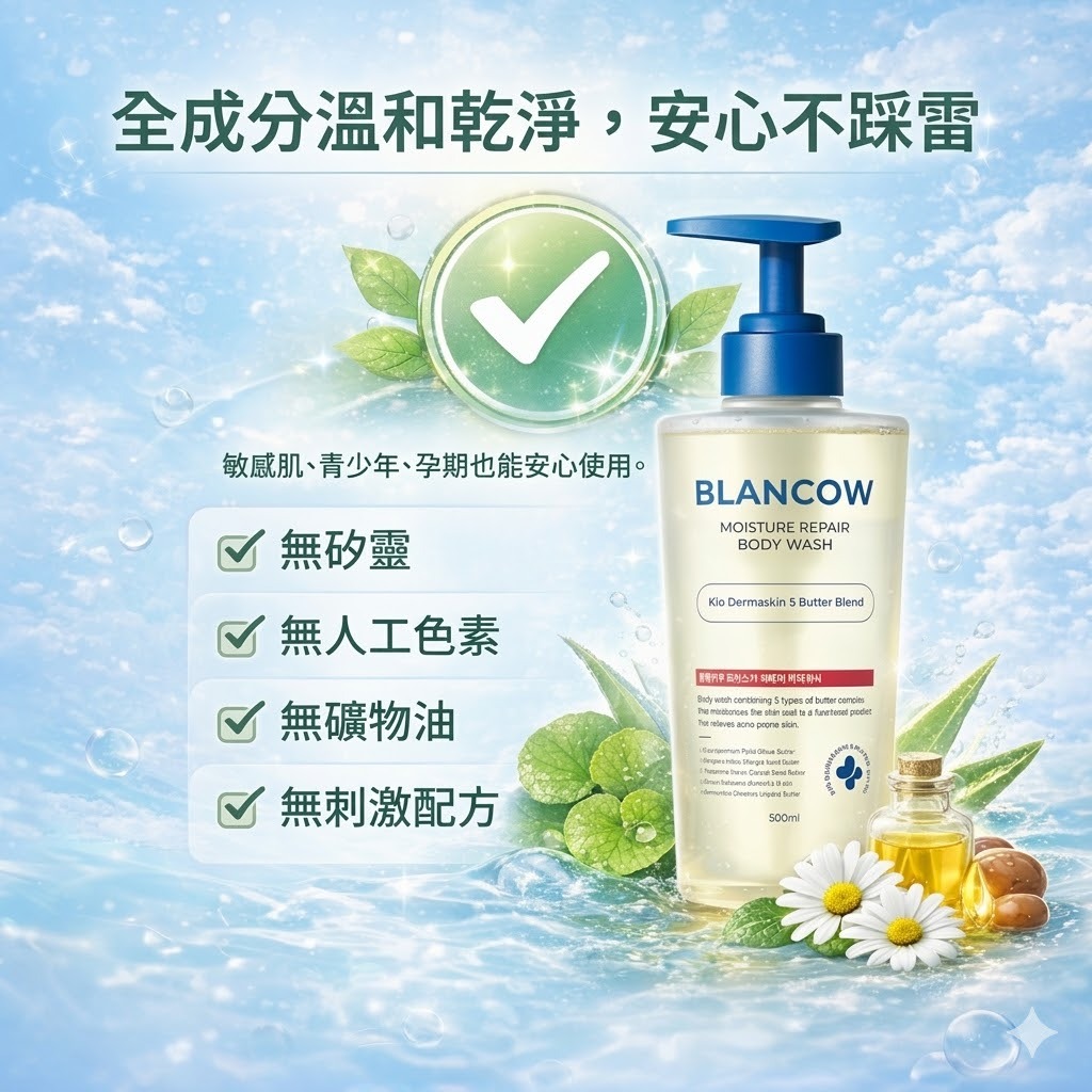 韓國 BLANCOW BHA 保濕修護沐浴露 500ml