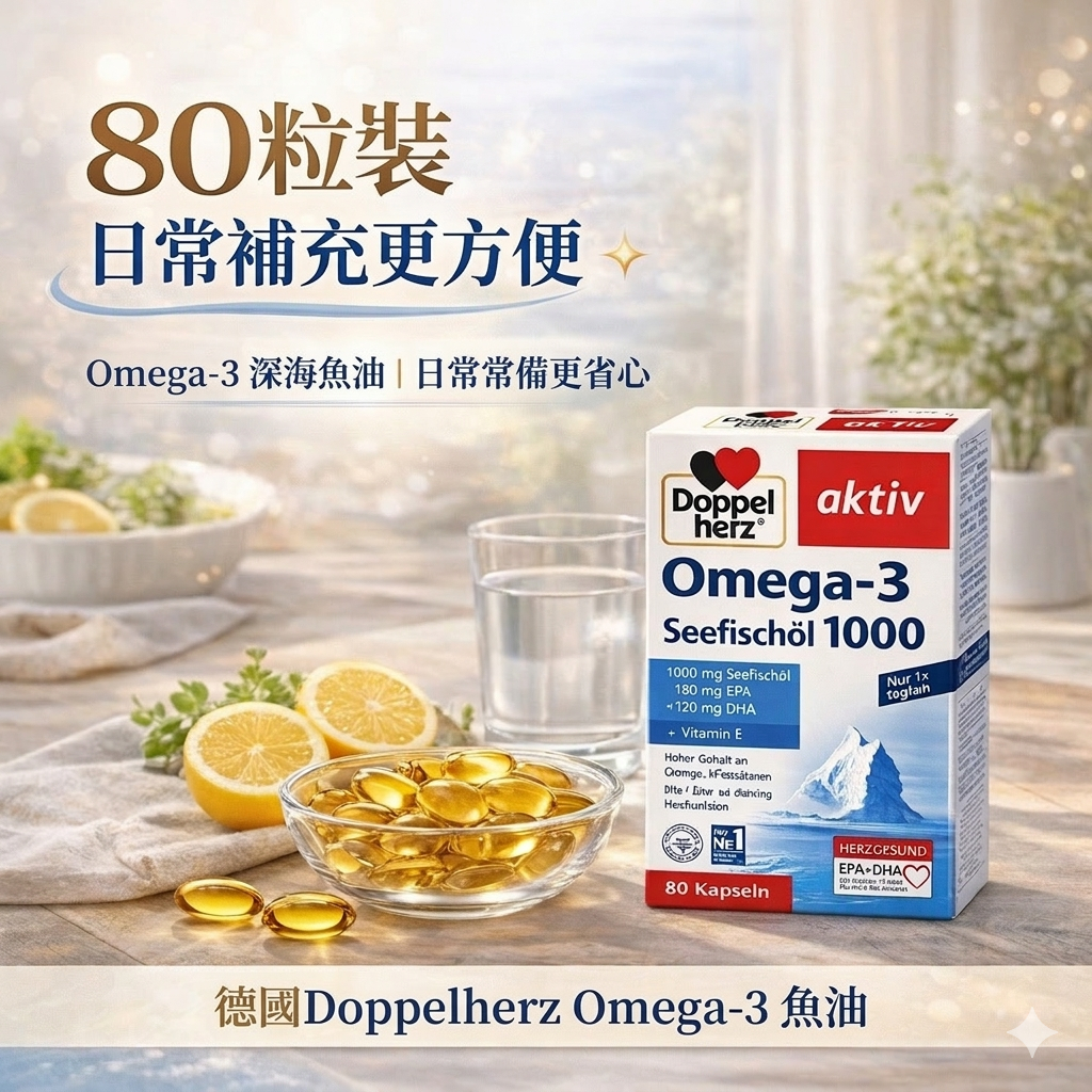 Doppelherz 德國雙心Omega-3深海魚油1000mg 60粒