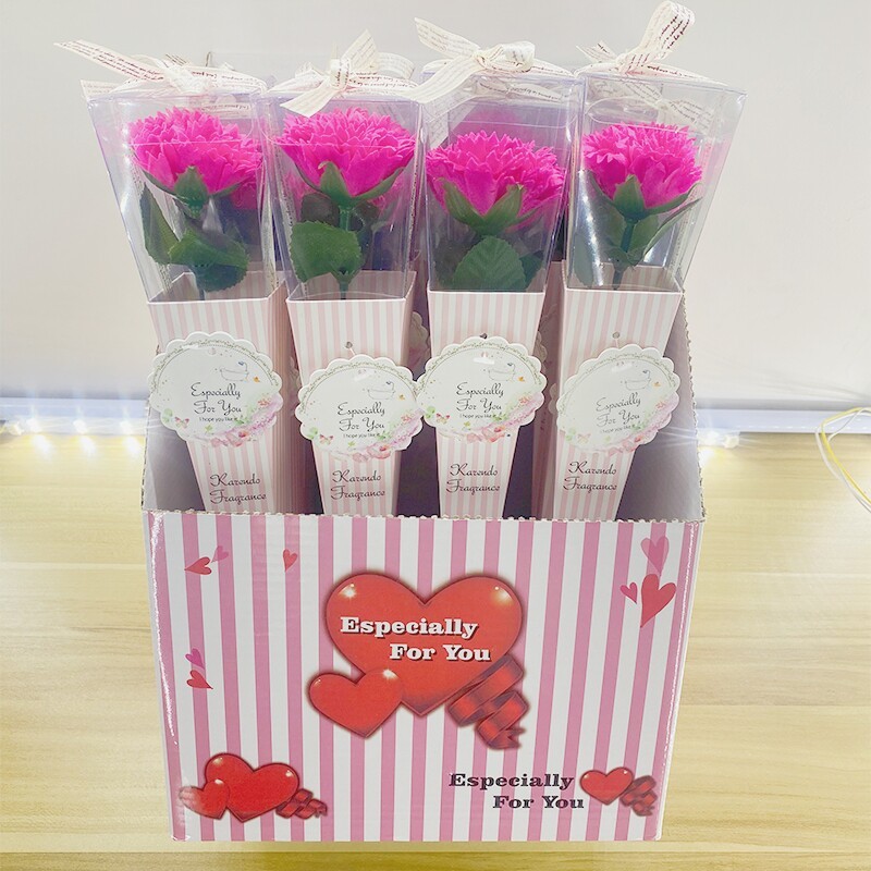 30cm小方盒康乃馨（玫紅康乃馨）,1支