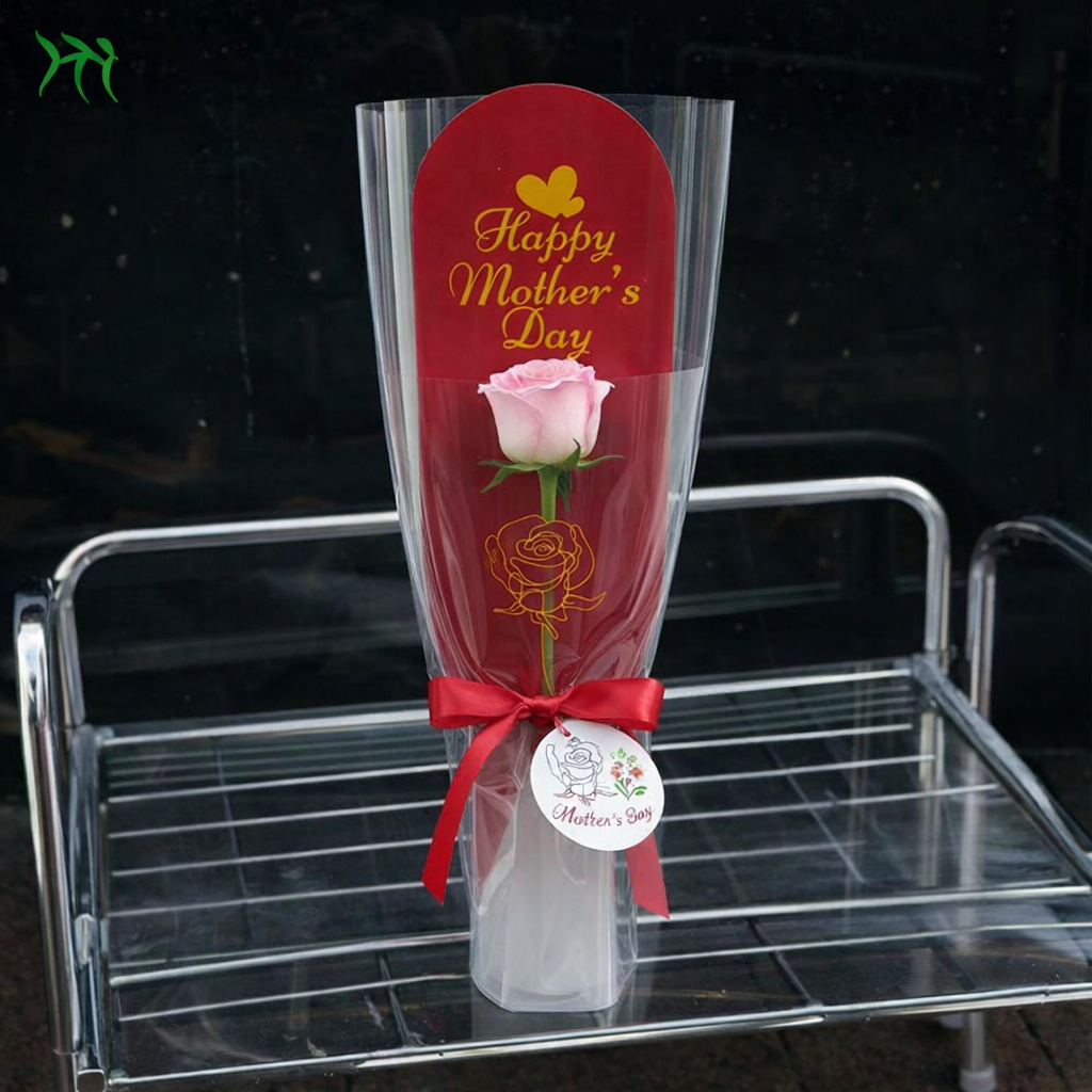 台灣現貨【母親節玫瑰花套】45cm酒紅粉色英文玫瑰花束包裝套 1份10套 花店包材 送禮外袋 花束外包裝 拍照展示