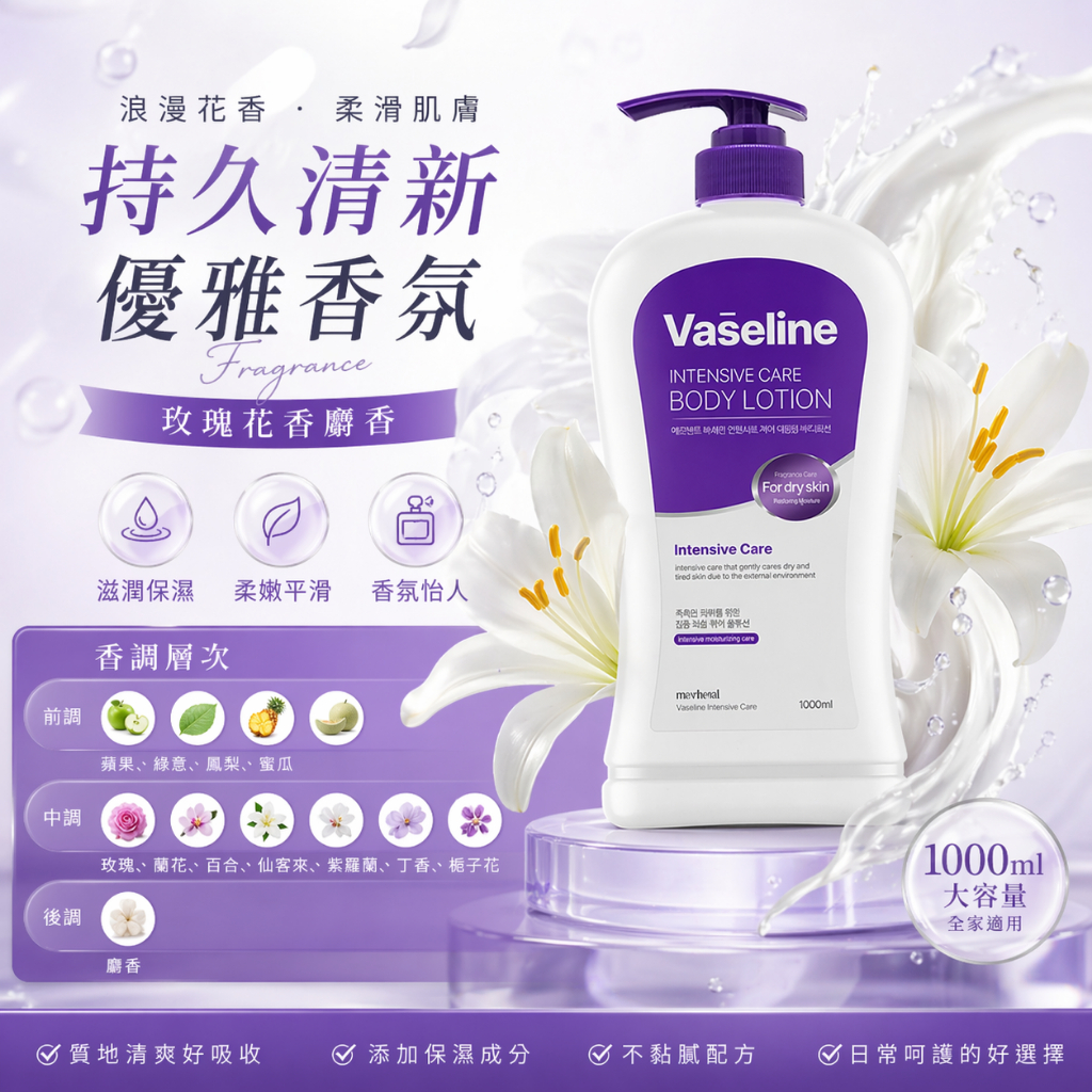 merhent vaseline 凡士林加強版保濕身體乳 1L