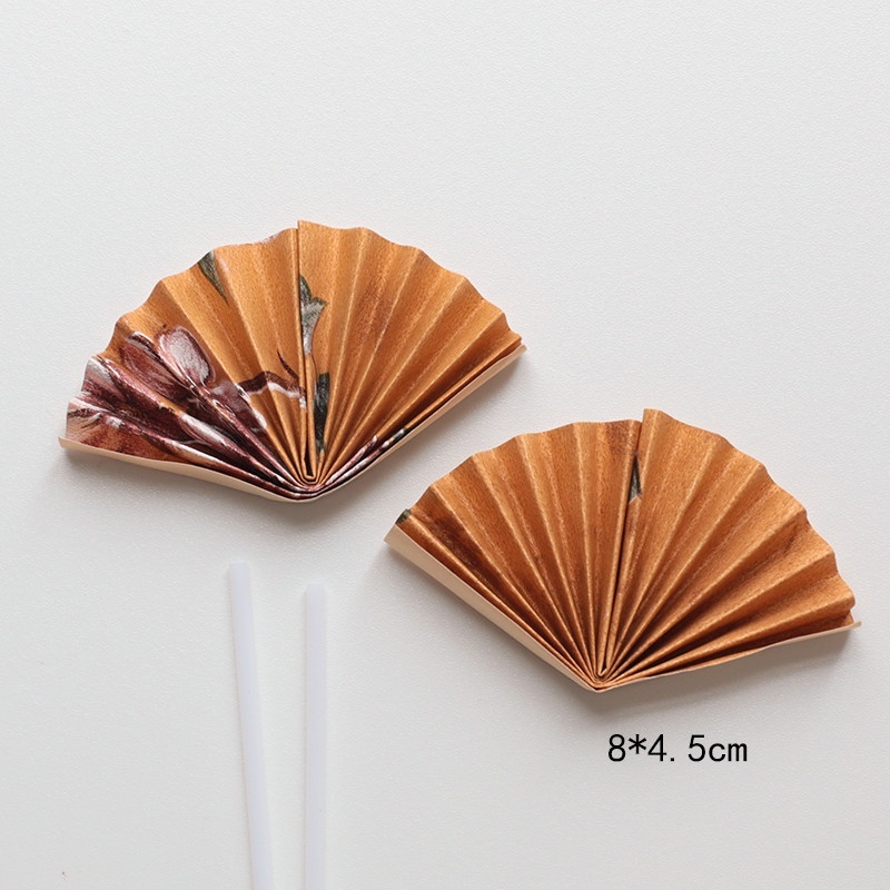 台灣現貨【新年扇飾插牌】迷你國畫扇書法扇梅花松葉插枝 紅果樹銀柳盆栽佈置 店面玄關開市裝飾 新年佈置 花藝插件 玄關裝飾