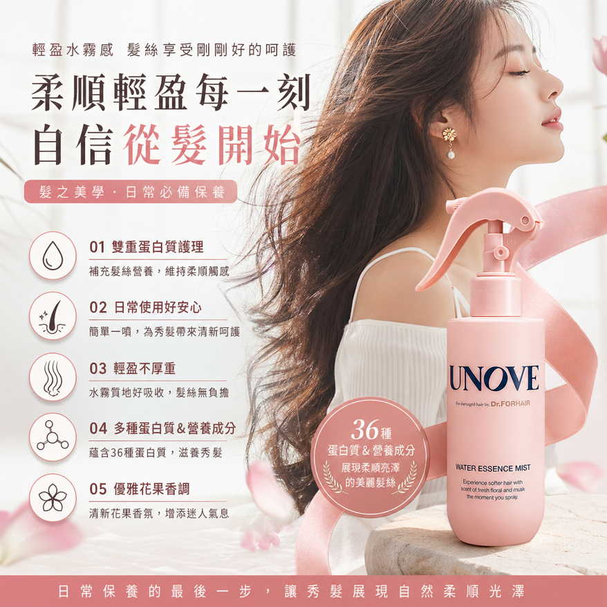 UNOVE 水感蛋白香氛護髮噴霧 200ml