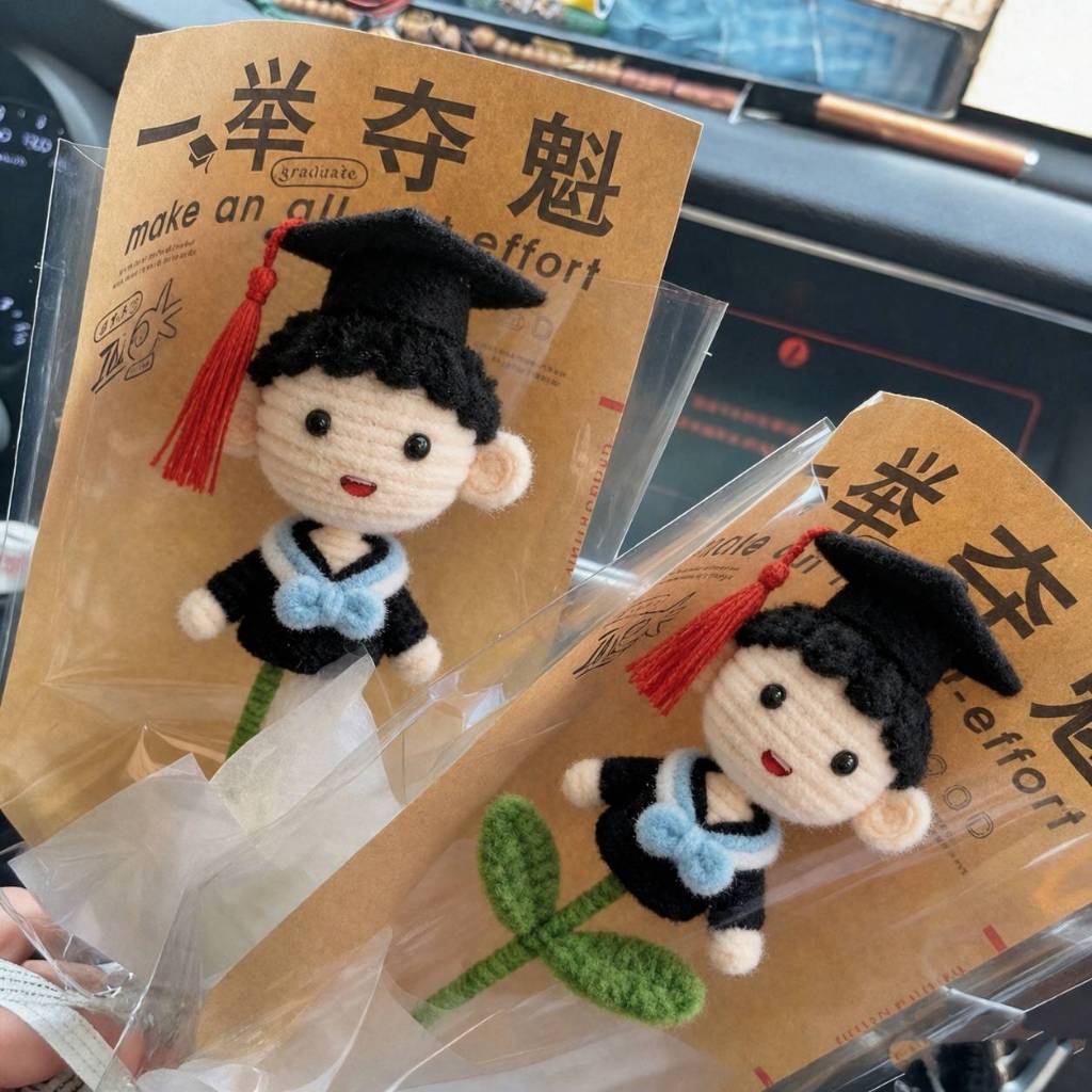 台灣現貨【一舉奪魁畢業花束】針織男孩女孩花套祝福花禮 畢業季送禮 典禮合照 拍照打卡 同學朋友紀念擺飾 台灣現貨
