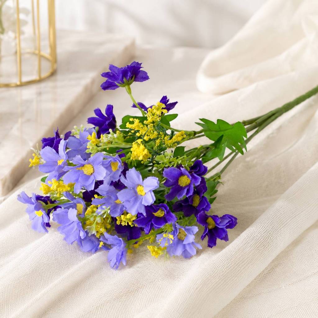 台灣現貨【小雛菊花材】29cm小雛菊花材, 仿真小雛菊, 小雛菊把束花, 油畫花材, 雙色花材, 插花配材, 花藝材料