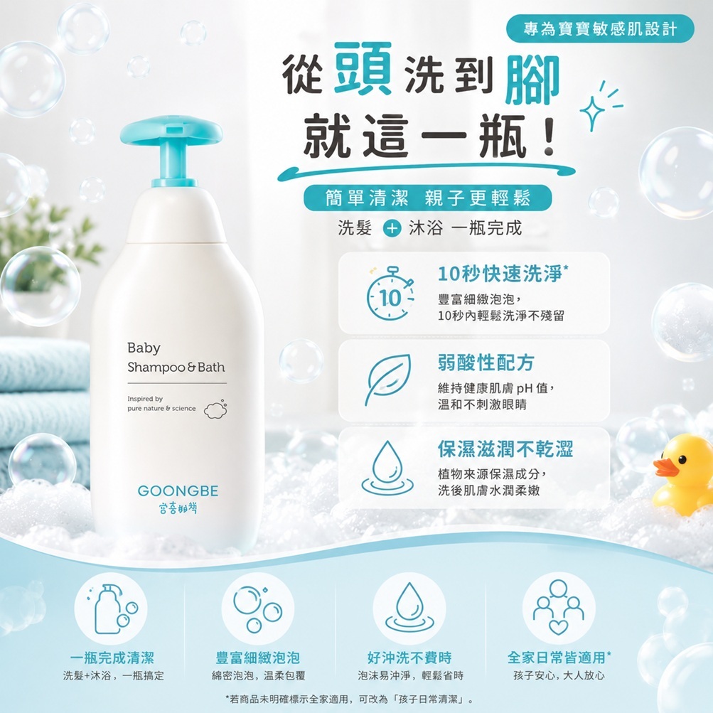 GOONGBE 宮中秘策 孩童二合一洗髮沐浴露(350ml)