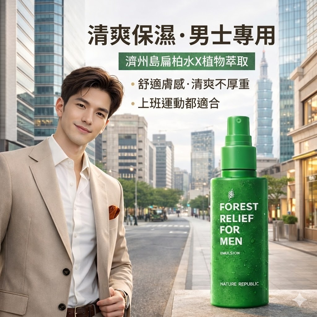 NATURE REPUBLIC 男士森林舒緩乳液 150ml 濟州扁柏水 保濕舒緩 植萃保養 日常臉部保養