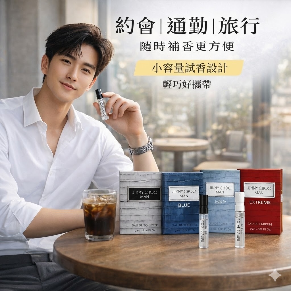 Jimmy Choo 男士香水試管小樣 2ml （/酷藍/活力海洋/極致）