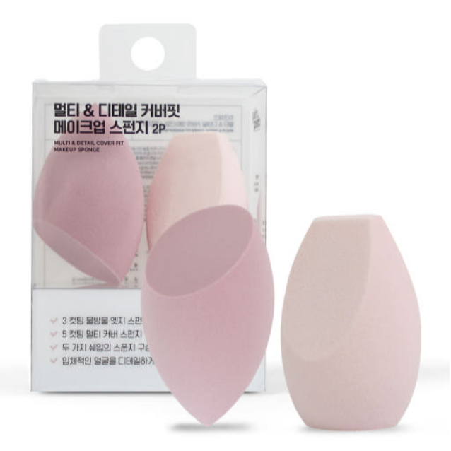 韓國 gloss & glow chiqcheq 水滴多面型美妝蛋 2入組