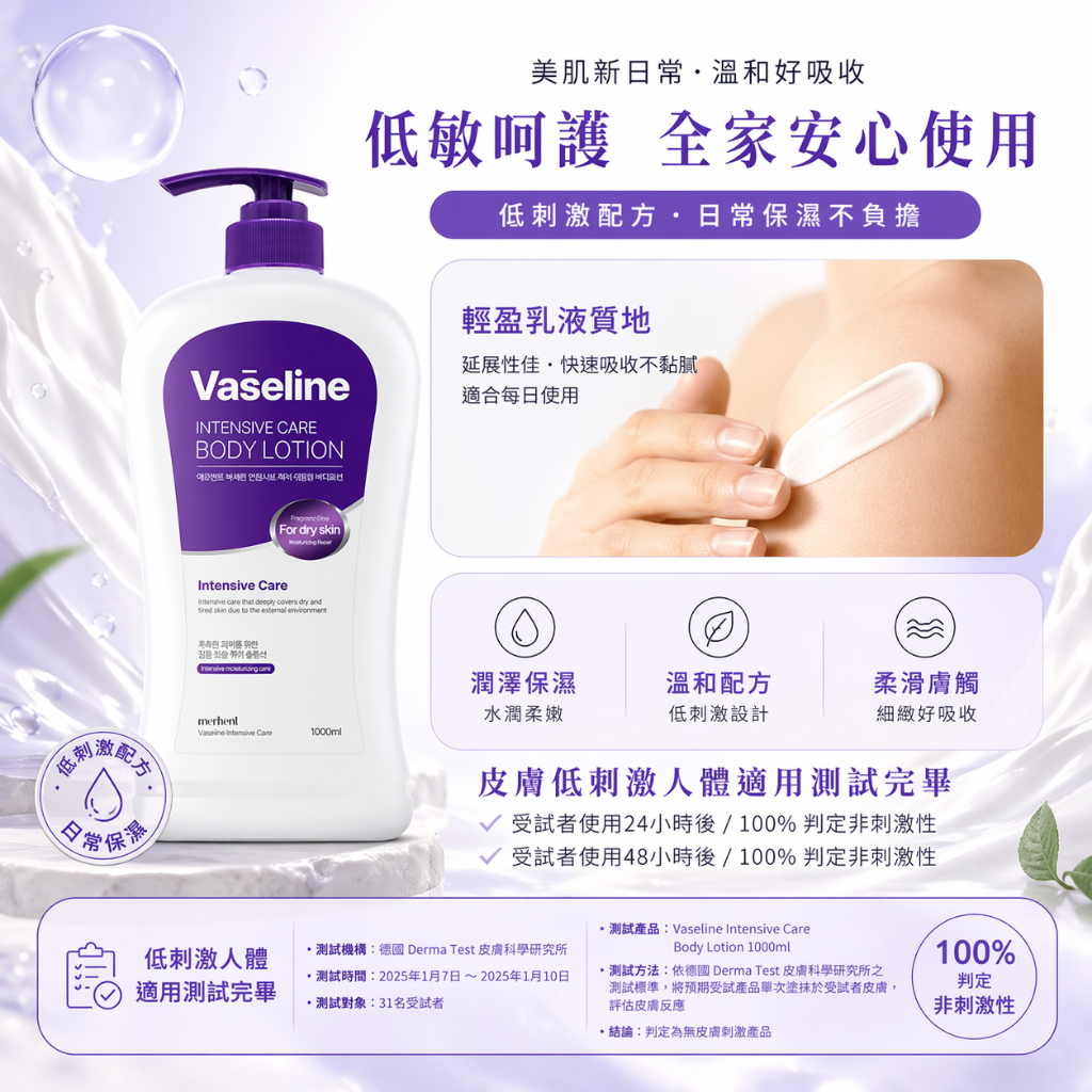 merhent vaseline 凡士林加強版保濕身體乳 1L