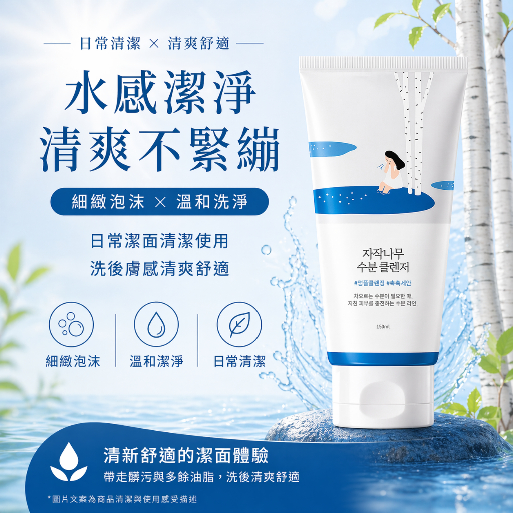 RoundLab 白樺樹保濕潔面乳 #藍150ml