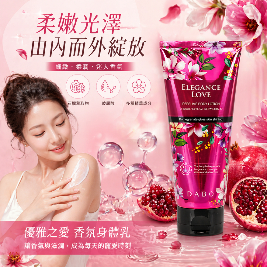 Dabo極滑嫩香水身體乳液-優雅之愛 200ml