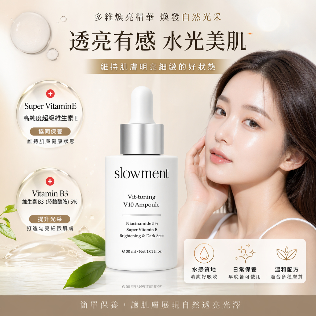 韓國 SLOWMENT V10 亮采安瓶精華 30ml
